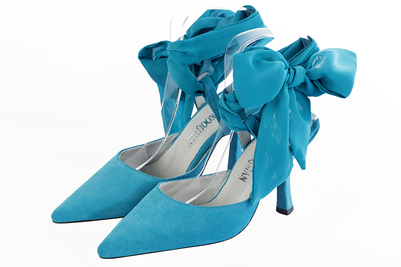 Chaussure femme brides bleu turquoise Chaussure arri re ouvert